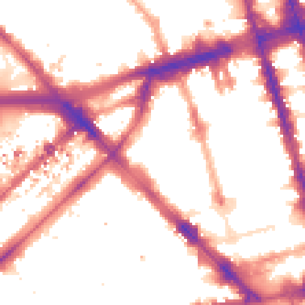 Night-time road noise heatmap for W1H 5HG