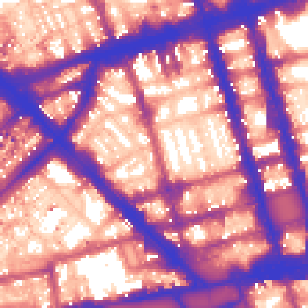 Daytime road noise heatmap for W1H 5TG