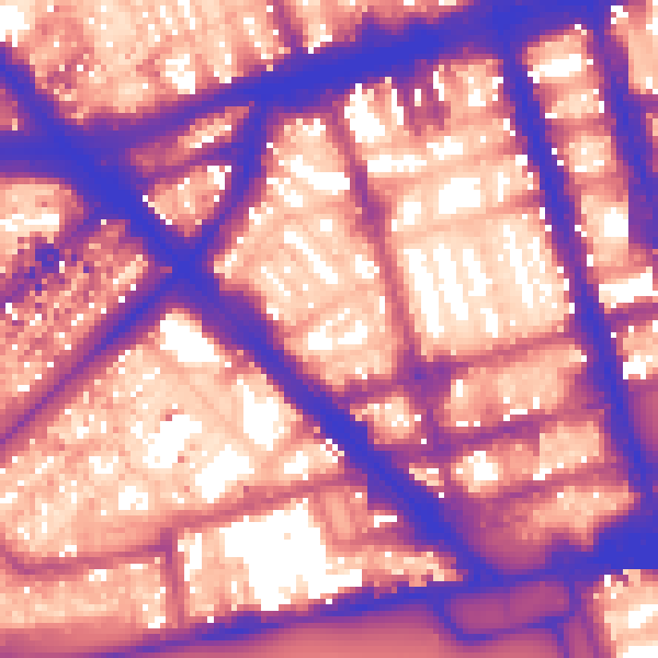 Daytime road noise heatmap for W1H 5YA