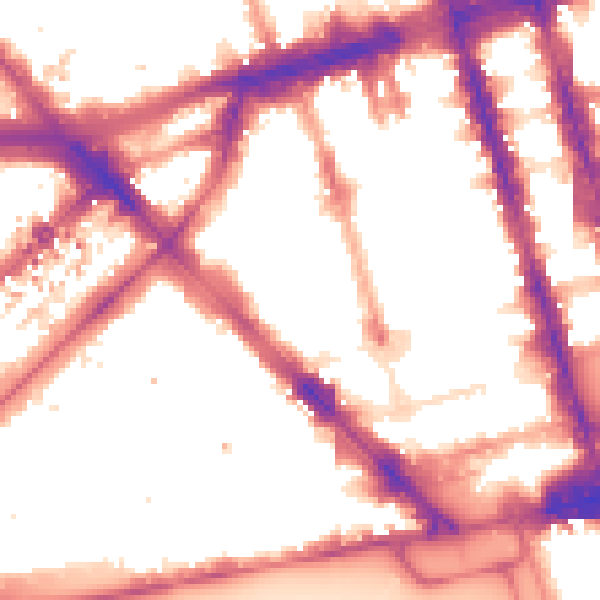 Night-time road noise heatmap for W1H 5YA