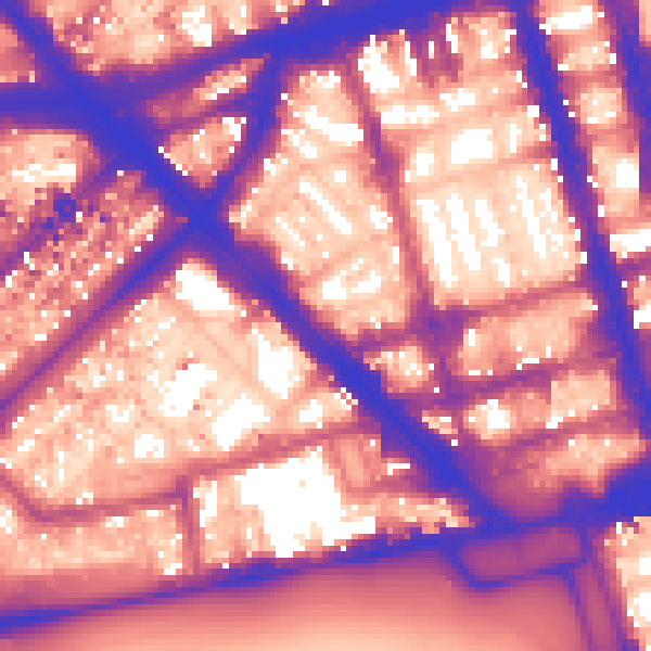 Daytime road noise heatmap for W1H 5YQ