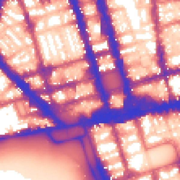 Daytime road noise heatmap for W1H 7AT