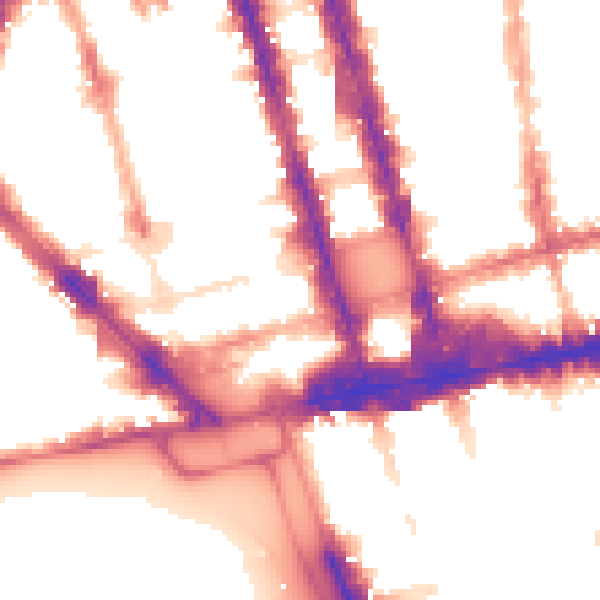 Night-time road noise heatmap for W1H 7AT