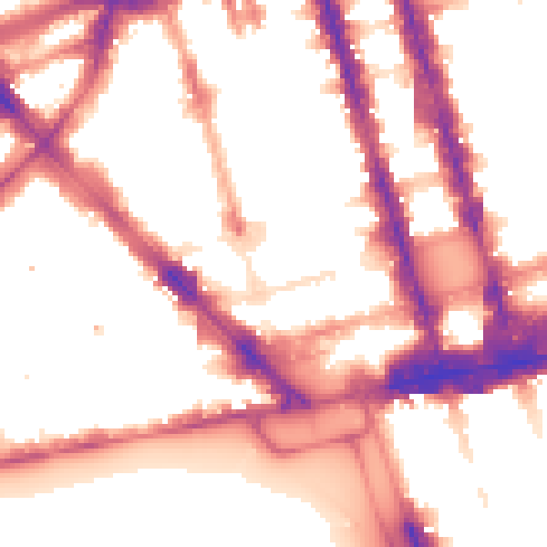Night-time road noise heatmap for W1H 7BU