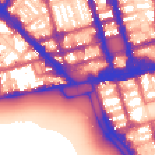 Daytime road noise heatmap for W1H 7EJ
