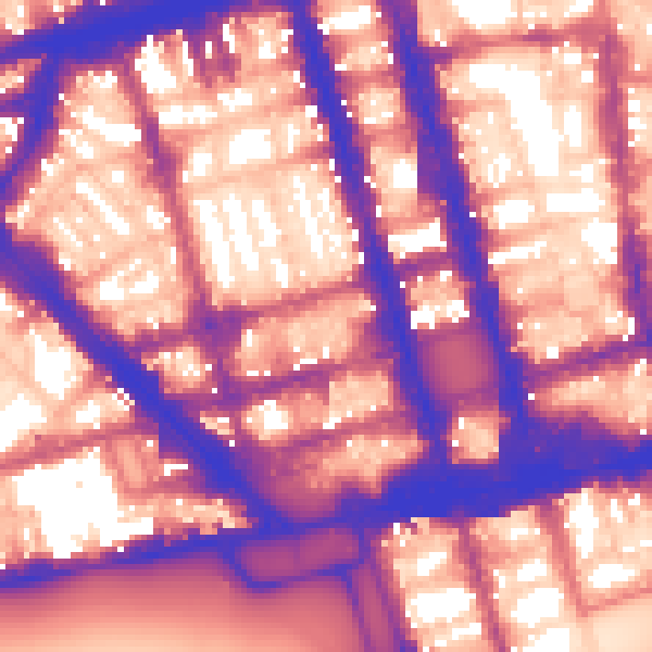 Daytime road noise heatmap for W1H 7EX