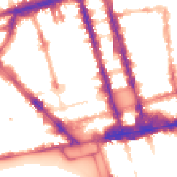 Night-time road noise heatmap for W1H 7EX