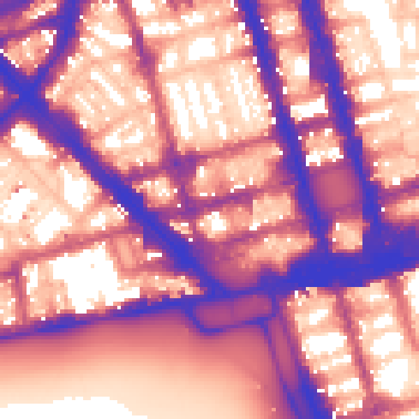 Daytime road noise heatmap for W1H 7PP