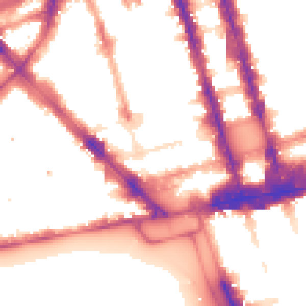 Night-time road noise heatmap for W1H 7PP