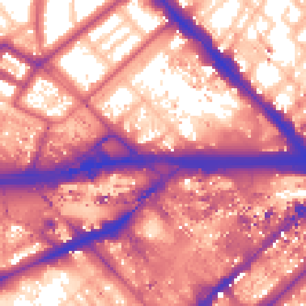Daytime road noise heatmap for W2 1AB