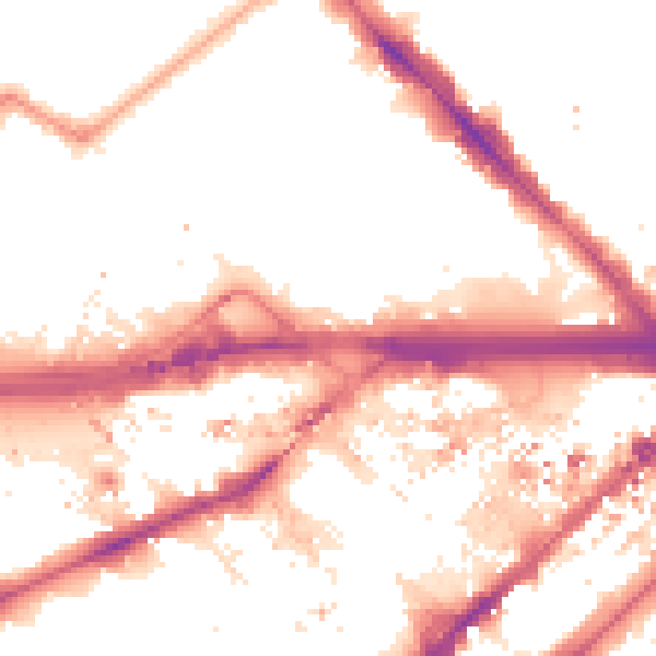 Night-time road noise heatmap for W2 1AB