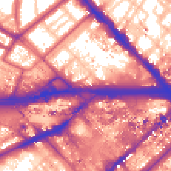 Daytime road noise heatmap for W2 1AD