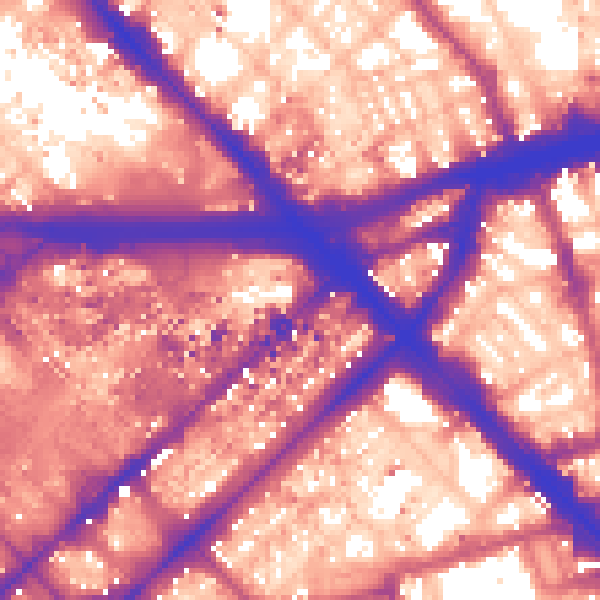 Daytime road noise heatmap for W2 1AL