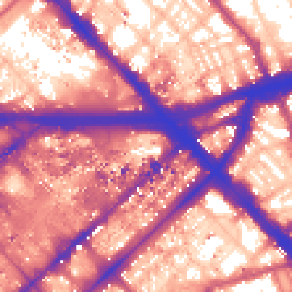 Daytime road noise heatmap for W2 1AN