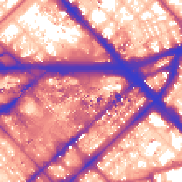 Daytime road noise heatmap for W2 1AS