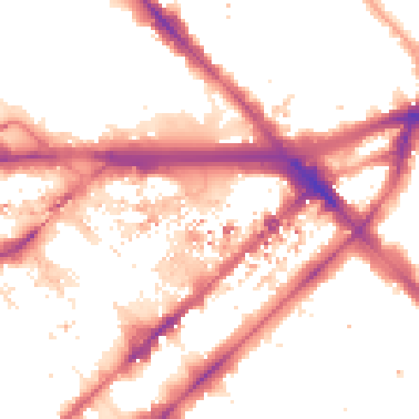 Night-time road noise heatmap for W2 1AS
