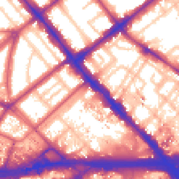 Daytime road noise heatmap for W2 1AT