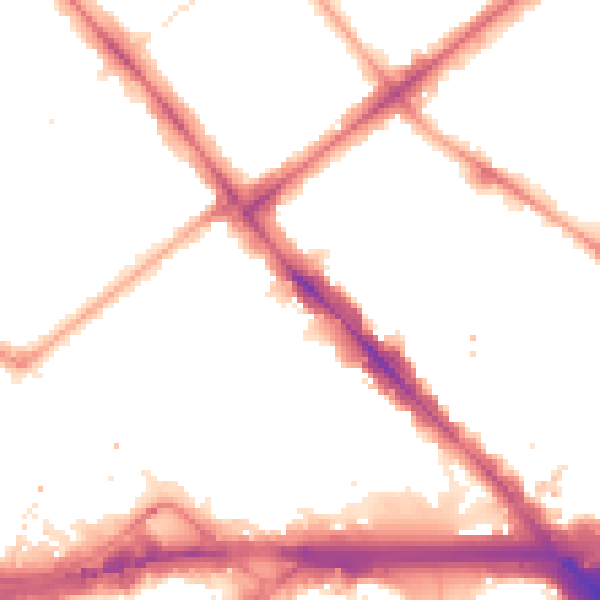 Night-time road noise heatmap for W2 1AU