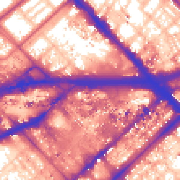 Daytime road noise heatmap for W2 1BE