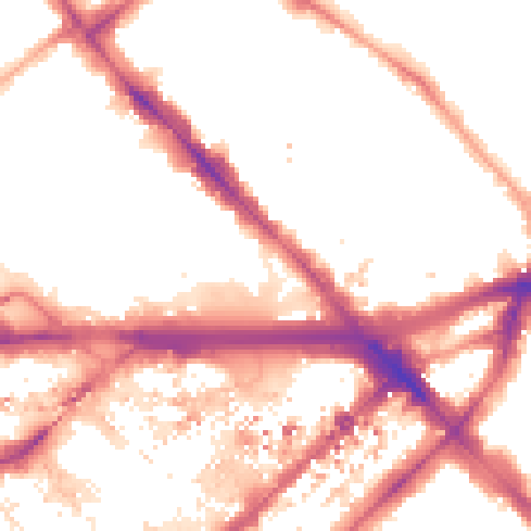 Night-time road noise heatmap for W2 1BN