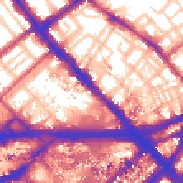 Daytime road noise heatmap for W2 1BS
