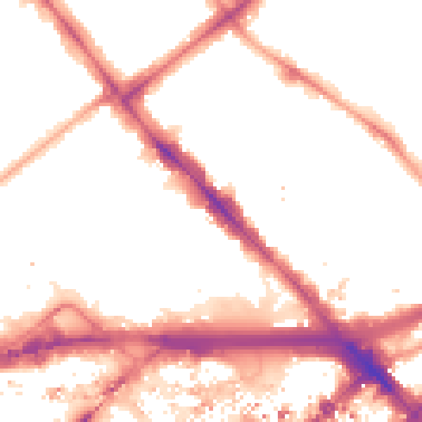 Night-time road noise heatmap for W2 1BT