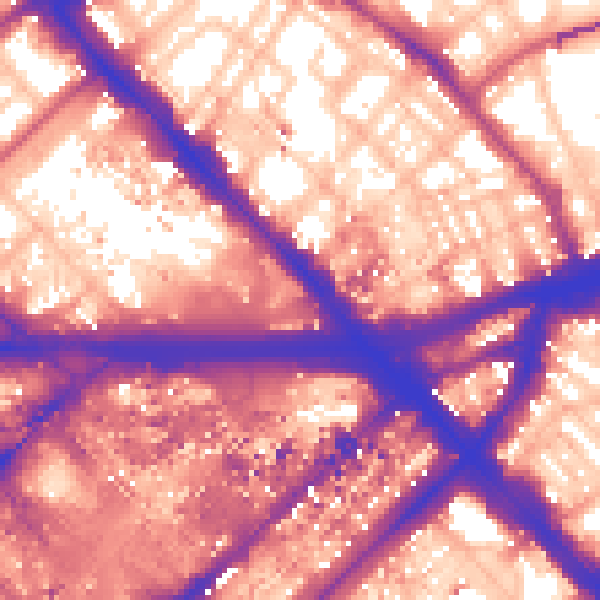 Daytime road noise heatmap for W2 1BW