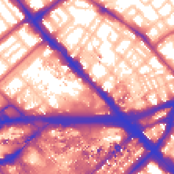 Daytime road noise heatmap for W2 1BX