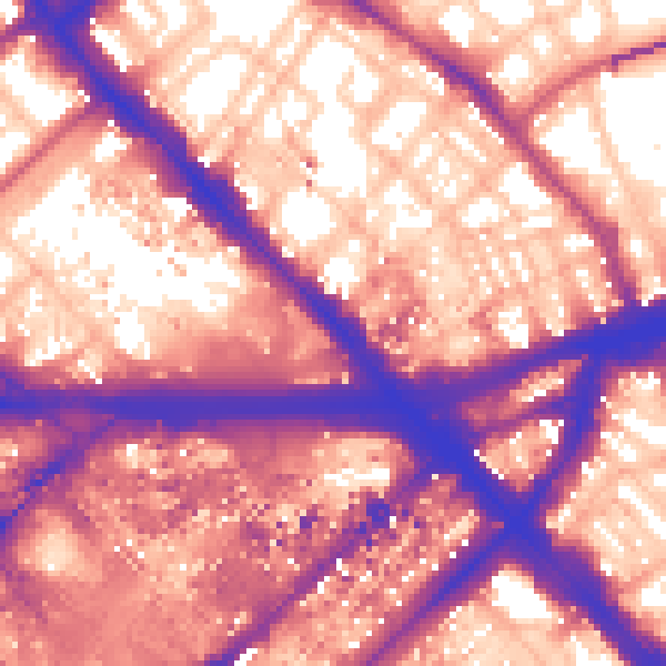 Daytime road noise heatmap for W2 1BY