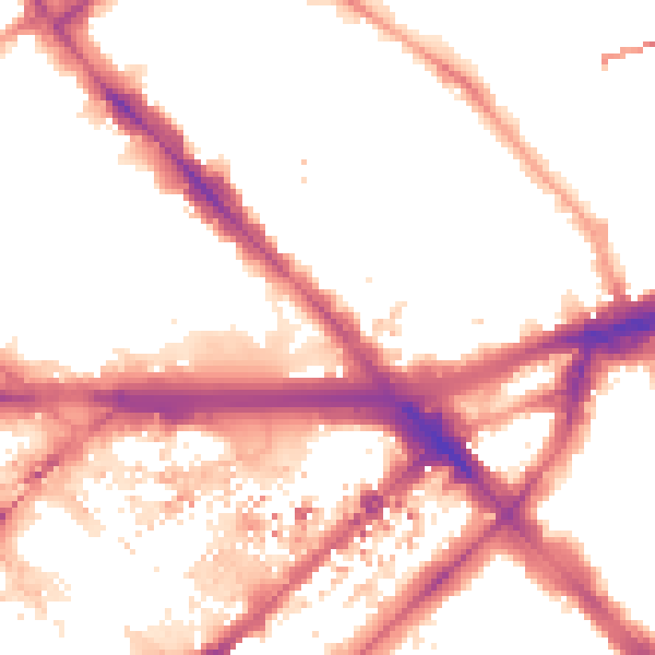 Night-time road noise heatmap for W2 1BY