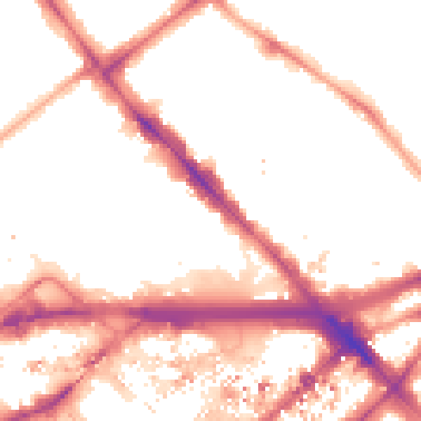 Night-time road noise heatmap for W2 1DE