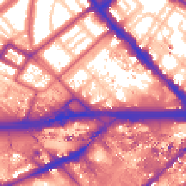 Daytime road noise heatmap for W2 1DF