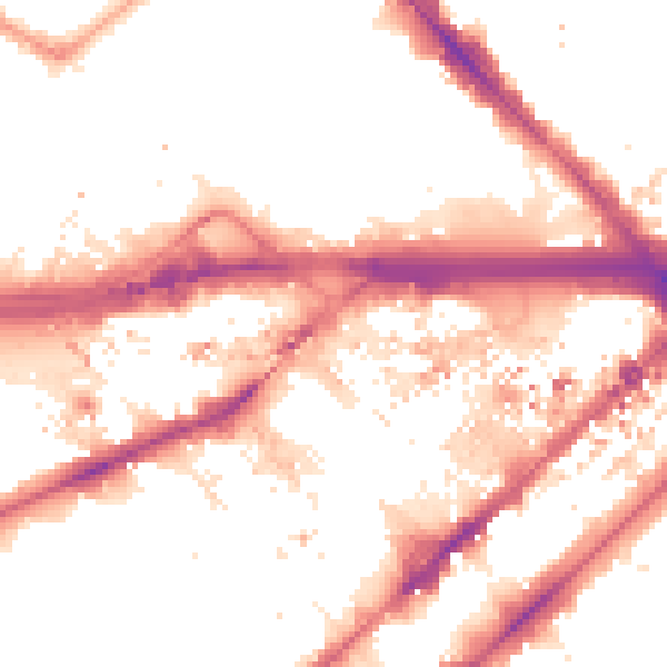 Night-time road noise heatmap for W2 1DG
