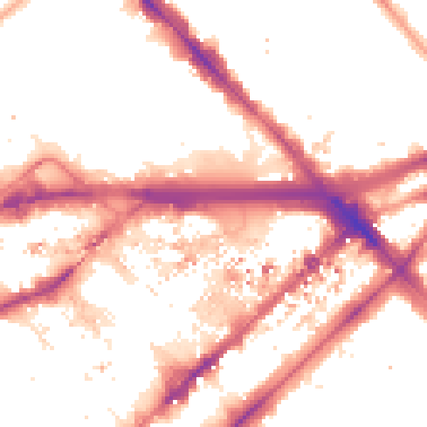 Night-time road noise heatmap for W2 1DN