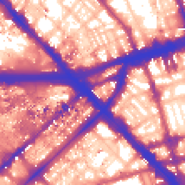 Daytime road noise heatmap for W2 1DW