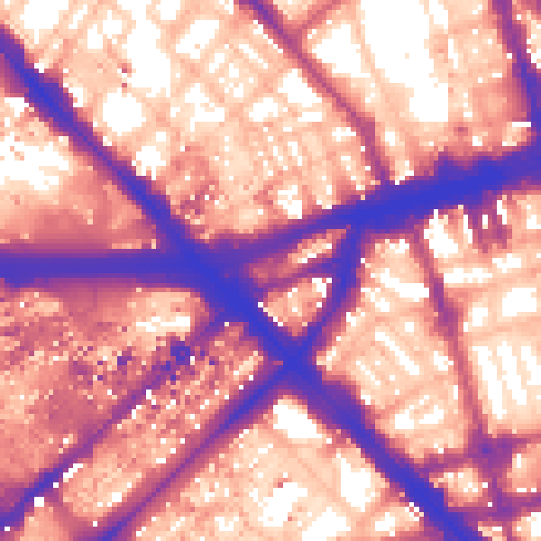 Daytime road noise heatmap for W2 1DX