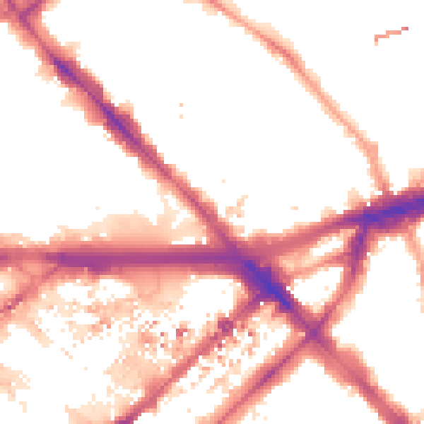 Night-time road noise heatmap for W2 1EA