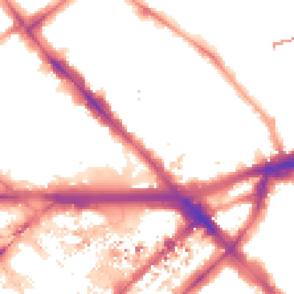 Night-time road noise heatmap for W2 1EB