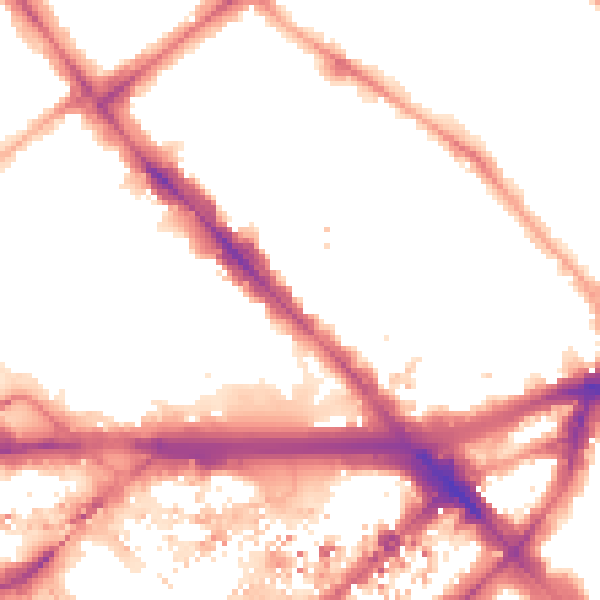 Night-time road noise heatmap for W2 1ED