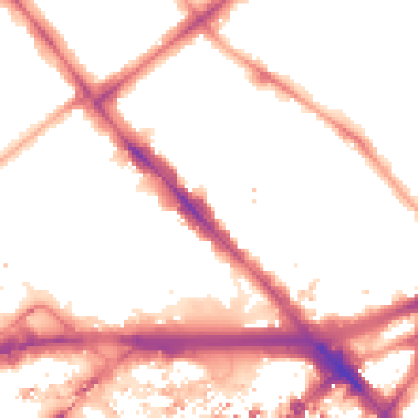 Night-time road noise heatmap for W2 1EG