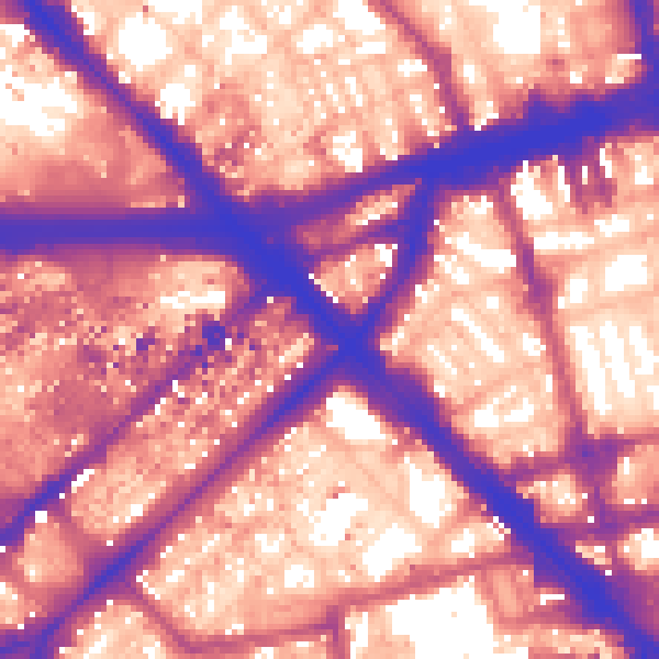 Daytime road noise heatmap for W2 1ET