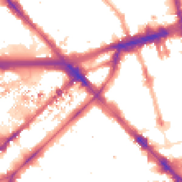 Night-time road noise heatmap for W2 1ET