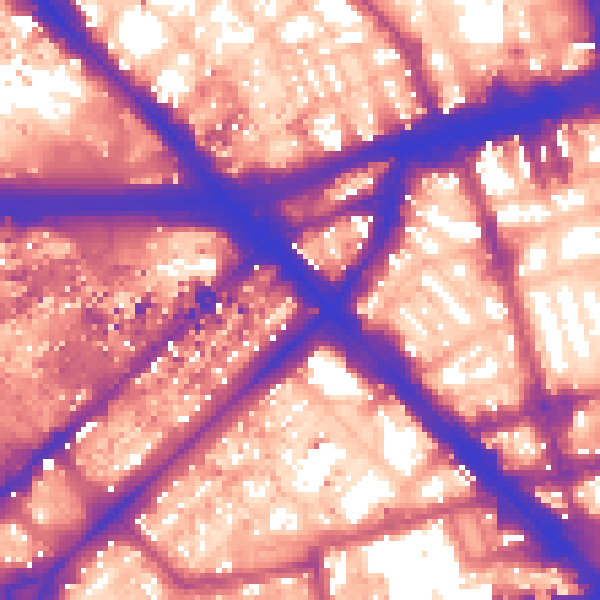 Daytime road noise heatmap for W2 1EU