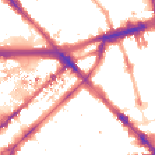 Night-time road noise heatmap for W2 1EU