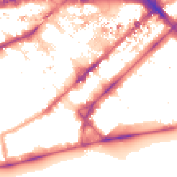 Night-time road noise heatmap for W2 1JF