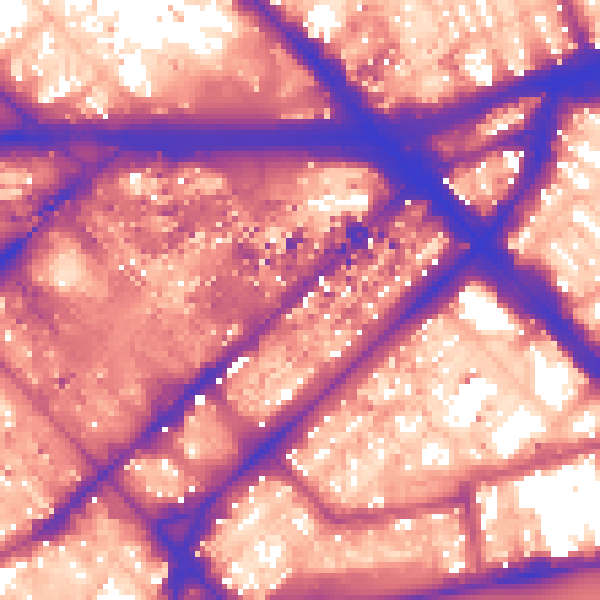 Daytime road noise heatmap for W2 1NT