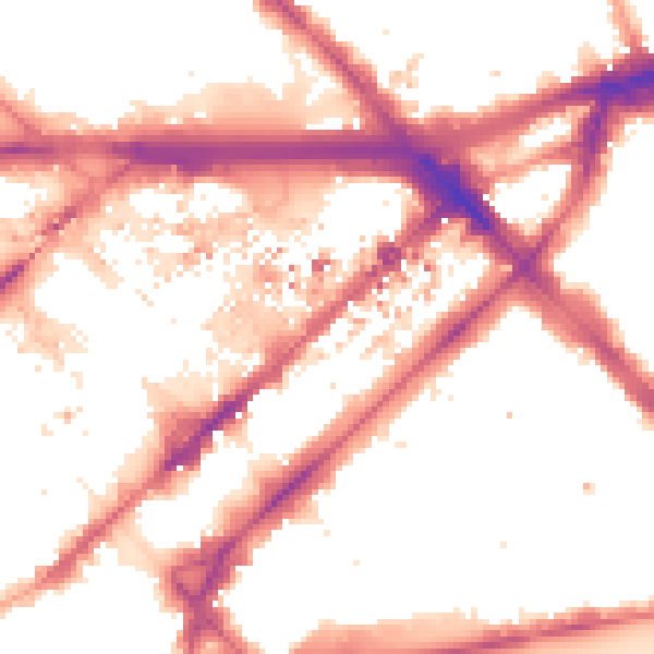 Night-time road noise heatmap for W2 1NT