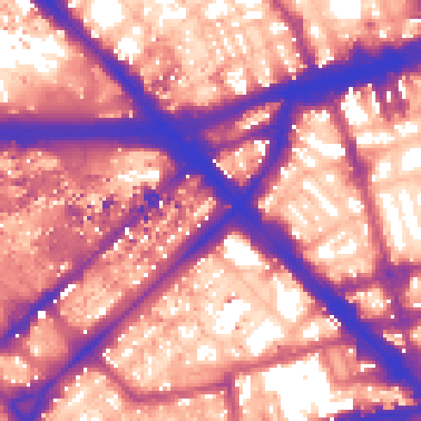 Daytime road noise heatmap for W2 1PN