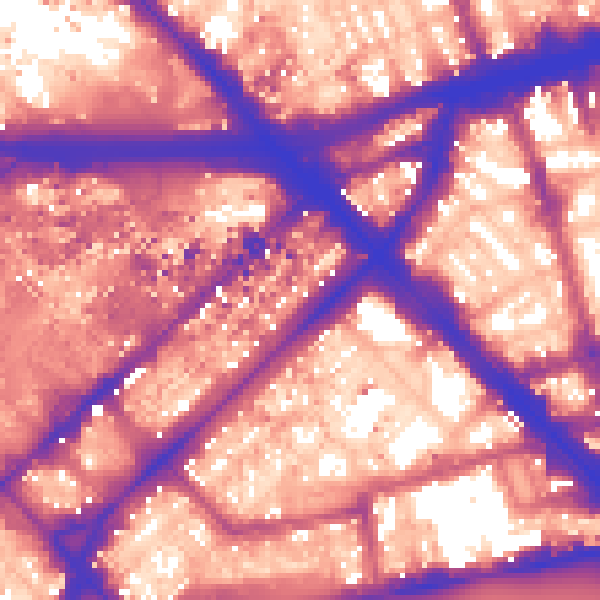 Daytime road noise heatmap for W2 1PY