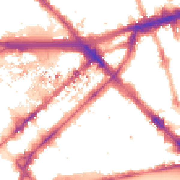 Night-time road noise heatmap for W2 1PY